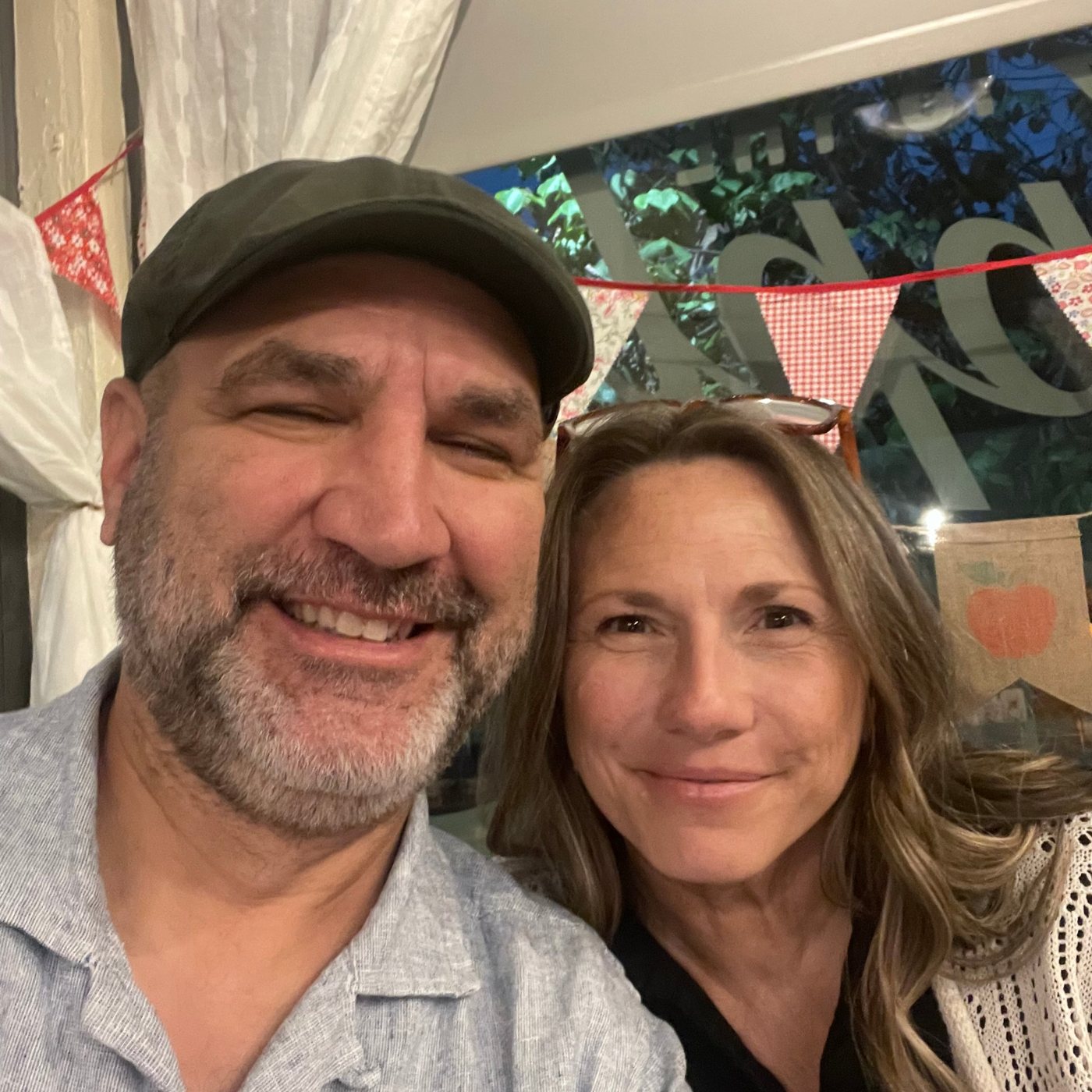 Brian and Trish together at dinner