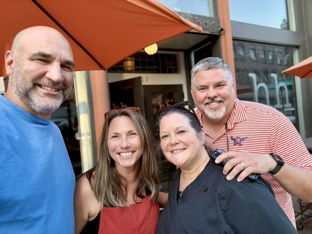 Brian and Trish with friends Keith and Keri outside a Knoxville restaurant