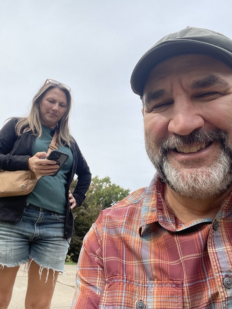 Brian and Trish out walking in St. Louis