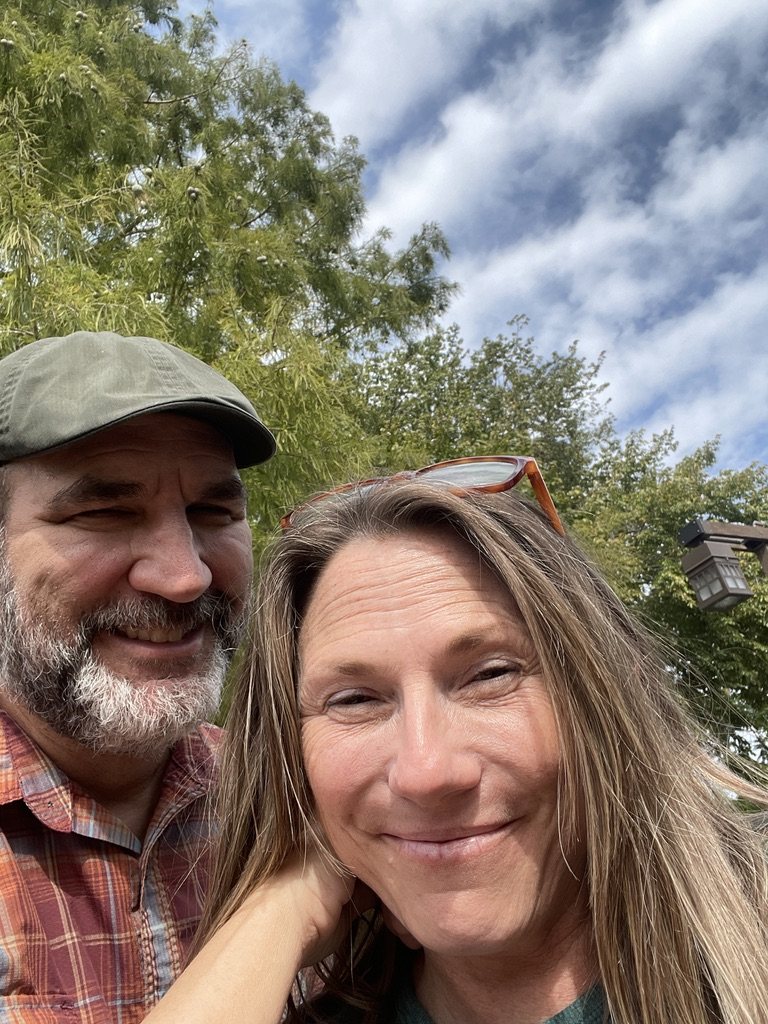 Brian and Trish under the trees in St. Louis