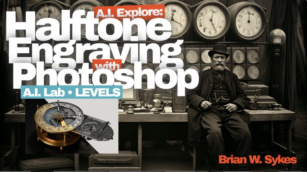 AI LAB LEVELS lesson cover: Halftone Engraving with Photoshop